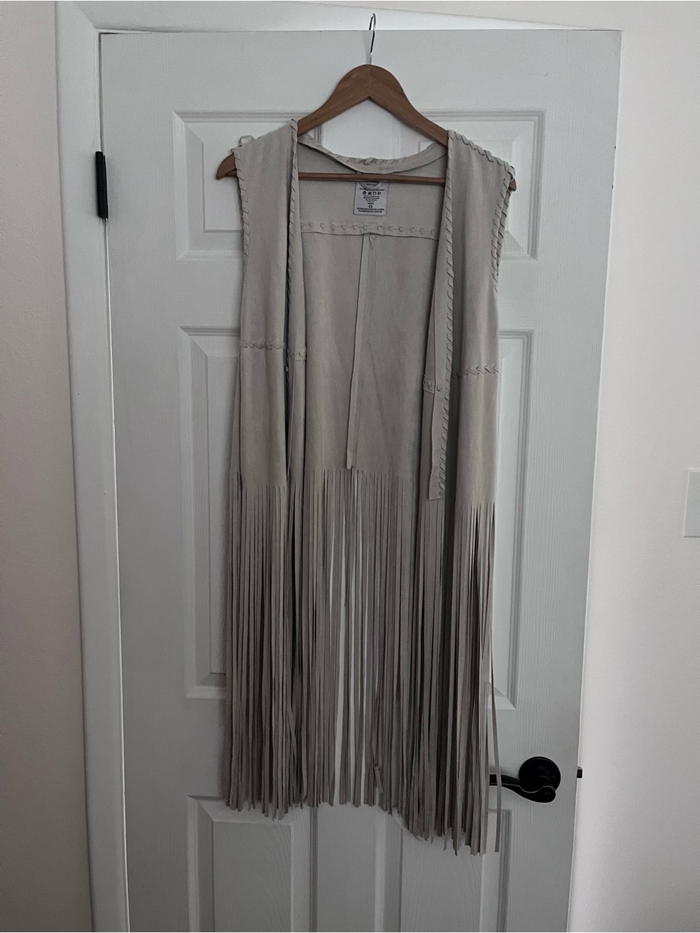 Fornia • Fringed Suede Vest in Light Taupe